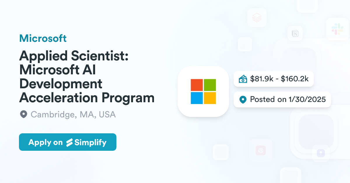 Applied Scientist Microsoft AI Development Acceleration Program